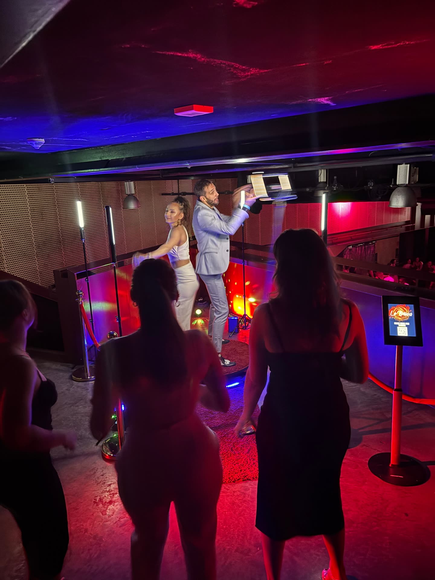 360 video booth experience in a nightclub